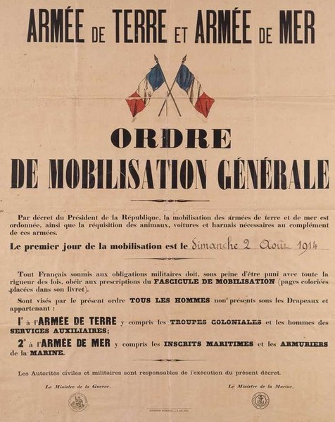 Affiche mobilisation 1914