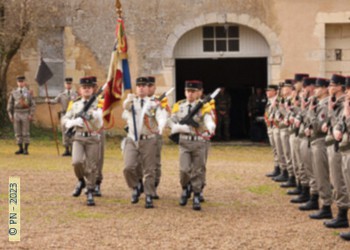 06/01/2023, photo Pascal Nojac, Mignaloux-Beauvoir, remise de fourragères, arrivée du drapeau