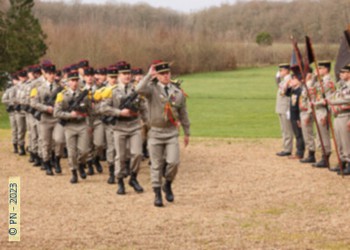 06/01/2023, photo Pascal Nojac, Mignaloux-Beauvoir, remise de fourragères, défilé du peloton des jeunes engagés